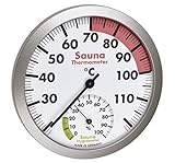 TFA Dostmann Analoges Sauna-Thermo-Hygrometer, hitzebeständige Materialien, Temperatur, Luftfeuchtigkeit,L 120 x B 37 x H 120 mm