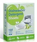 AOOWU Spülmaschinen Blätter, 100 Stück Spülmittel Streifen Natürlich Bio, Plastikfrei & Nachhaltig, Kraftvolle Reinigung mit Protease-Enzymen gegen & Fett, Ersatz für Spülmaschinentabs, Apfel