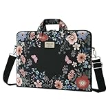 MOSISO Laptoptasche für Damen, 15,6 Zoll Umhängetasche Kompatibel mit MacBook Pro 16 Zoll, HP Dell Lenovo Asus Notebook, 15-15,6 Zoll Laptop Messenge Schultertasche mit Riemen, Uppiges Blumenmuster