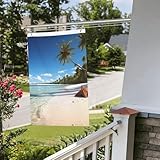 Flagge für den Außenbereich, 90 x 60 cm, robuste Gartenflagge, farbecht, Hausflagge, Kokospalme, Strand, Wandbanner mit Ösen, Willkommensflaggen für saisonale Bauernhaus-Party