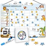 PANDABANDE® Belohnungstafel Kinder [100 Aufgaben, 200 Sterne, 3 Farben, 1-2 Spieler] - Montessori Sternchenplan - Ideales Belohnungssystem, Aufgabenplaner, Belohnung Kind