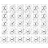 Bebykilemi 30 Stück 15 x 15 cm PVC-Mosaikfliesen-Aufkleber für Küche und Badezimmer, Wanddekoration, wasserdicht und ölbeständig, 3D-Abzieh- und Wandfliesen für Glas, Fliesen, Holz