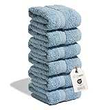 nice homeit - Set 6 Seiftücher 30 x 30 cm – Mini-Handtücher für Gesicht und Gäste, 100% Baumwolle, weich, saugfähig, waschbar – für Bad, Küche, Make-up und Reisen – Made in Italy (blau)