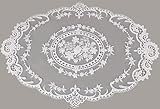 1 x weiße Retro-Spitzen-Tischsets, französische Häkeldeckchen, Tischsets, handgefertigt, bestickt, Spitze, Bauernhaus, Tischsets, Tasse, Küche und Bettwäsche, Platzsets (30,5 x 40,6 cm)