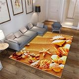 RUGMRZ Weihnachtsteppich 180X280Cm Gewebter Teppich Gelb Tepich In Wohnzimmer Flickenteppich Waschbar Hellunterwasserlandschaft Muster Schlafzimmer Aquarium