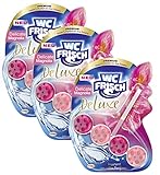 WC FRISCH DeLuxe Delicate Magnolia (3x50 g), WC Reiniger mit zartem Magnolienduft, Duftsteine mit Parfümperlen für einen Parfüm-Boost bei jeder Spülung