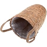 BESTonZON Handgewebter Pflanzkorb Klein aus Langlebigem Naturstroh Dekorativer Korb für Zimmerpflanzen und Aufbewahrung im Landhausstil