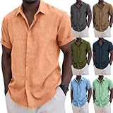 Hemd Herren Freizeithemd Kurzarm Uni Design Mit Unsichtbarer Knopfung Klassischer Kragen Bequemes Shirt Für Reisen Strand Wochenend Looks