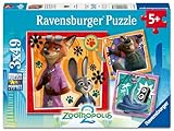 Ravensburger Kinderpuzzle - 12004137 Auf Neuer Mission - Zootopia Puzzle für Kinder ab 4 Jahren, mit 3x49 Teilen