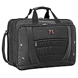 WENGER Synergy Laptop-Tasche zum Umhängen, Notebook bis 17 Zoll, Aktentasche, Organizer, 28 l, Damen Herren, Büro Business-Reisen Uni, Schwarz, 612475