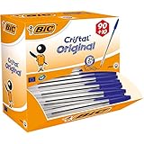 BIC Kugelschreiber Set Cristal Original, in Blau, Strichstärke 0,4 mm, 100er Pack, Ideal für das Büro, das Home Office oder die Schule