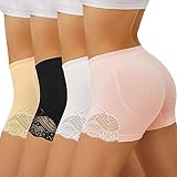 FINETOO 4er Pack Radlerhose Damen Boxershort Slips Unterwäsche Weich Slip Sexy Panties Atmungsaktive Unterhosen Hipster Frauen Mehrpack S-XL