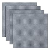 HOTUT Bauplatte Kompatibel mit Meisten Marken, 4 Platten-Set Classic Bausteine Grundplatte 25.5 * 25.5cm, Konstruktionsspielzeug für Kinder, Kreatives Lernspielzeug