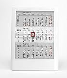 HiCuCo 3-Monats-Tischkalender für 2025 + 2026 + 2027 - Aufstellkalender - TypW1 - Farbvariante Weiß