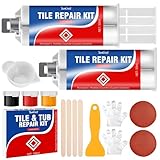 Fliesenreparaturset Weiß 220g, Badewannenlack Reparaturset, Emaille Fliesen Reparaturset, Cermic Repair Paste zur Reparatur von Kratzern, LöChern, Risse, Emaille, Badezimmer, Waschbecken - Weiß