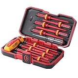 Gueenky 13 Stück Schraubendreher Set, 1000 V Elektriker Schraubenzieher Set Schraubendreher Isoliert, Magnetisch Schraubendreher Kreuzschlitz Pozidriv Torx Elektriker Werkzeuge