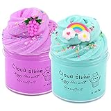 2 Pack Cloud Schleim Set, Fluffy Slime für Mädchen Jungen,Geburtstagsgeschenk, Gastgeschenke, Super Weich Kinder Stressabbau Kreativ DIY Spielzeug