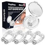 Anti Schnarch Nasenclip, 2025 Premium Schnarchstopper Magnetischer Anti Schnarch Nasenspreizer Schnarchen Stopper Nasenklammer gegen Schnarchen für komfortablen Schlaf und Bessere Atmung, 4 Stück