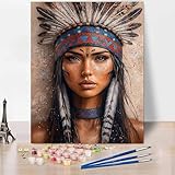 Malen Nach Zahlen Erwachsene Figur Malen Nach Zahlen PorträTmalerei, DIY Set Erwachsene Mit 3 - Pinseln und Acrylfarbe, Handgemalt Ölgemälde für Frauen, Deko Wohnzimmer 40x50cm Ohne Rahmen -XY136