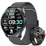 Smartwatch Herren Damen Fitnessuhr mit Telefonfunktion: Bluetooth Anruf Armbanduhr Wasserdicht Fitness tracker Smart Watch mit Herzfrequenz Schlafmonitor Schrittzähler Sportuhr Uhren für Android iOS