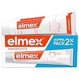 elmex Zahnpasta Kariesschutz 2x75ml – medizinische Zahnreinigung für hochwirksamen Kariesschutz – bietet zweifach aktives Kalzium-Fluorid Schutzschild für widerstandsfähige Zähne