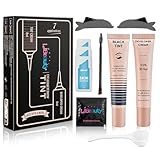 Wimpernfarbe Schwarz, 8ml Wimpernfarbe, Augenbrauenfarbe Schwarz, Wimpern Färben Set Mit Wiederverwendbaren Silikon-Augenklappen | für Den Heim/Salongebrauch