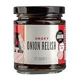 Janda Smoky Onion Relish (215 g) | Süßes und klebriges Relish aus echten Zwiebeln | Probieren Sie es in Wurströllchen oder perfekt für Käse oder mit Aufschnitt | Hergestellt in Großbritannien