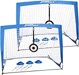 JOGENMAX Fußballtor, 4X3 Outdoor Fußballtore, Tragbar und Faltbar Fussballtore Trainer für Kinder und Erwachsene