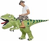 RHESHIN Dinosaurier-Kostüm, aufblasbar, lustig, Dino auf Pferd, Wanderkostüm, Halloween-Kostüm für Partys, Halloween, Geburtstage, Cosplay, Unisex (160-190 cm)