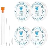 Redamancy 4 Spule Gummiband für Armbänder, 0.4mm 0.6mm 0.8mm 1.0mm Transparent Elastisches Band für Armbänder, Schmuckfaden Elastisch Reißfest mit Perlennadel für Perlenschmuck Armbänder Basteln