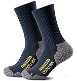 Piarini 2 Paar Coolmax Wandersocken Outdoorsocken Funktionssocken lang marine 35-38