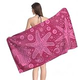Strandtuch Rosa Seestern Mikrofaser Handtuch Groß 70 x 140 cm,Saunahandtuch Schnell Trocknendes,Sandfreie Stranddecke,Saugfähiges Badetuch,Platzsparende Reisehandtuch,Strandurlaub Must Haves Y1-687