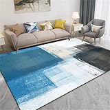 Kunsen Sitzecke Küche schöne deko Blau Das abstrakte, strapazierfähige Design ist für Jugendschlafzimmer und Wohnzimmer geeignet 150x200CM tepiche kinderzimmer