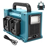 330W Wechselrichter für Makita 18v Akku, Akku Wechselrichter DC 12V auf AC 230V Volt Reiner Sinus Spannungswandler, 4 Ports Stromwandler, mit LED-Licht für Camping Reisen Jagd Notfälle (Nur Gerät)