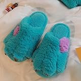 KTTGYRE Hausschuhe Damen Seltsam Süße Hausschuhe Für Frauen Winter Warme Plüsch -Baumwollschuhe Gedächtnis Schaum Kawaii Home Schlafzimmer Damen Objektträger-2Cn38-39