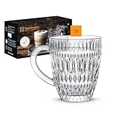 Nachtmann Kaffeegläser Set 392 ml, 2 Stück, Ethno, 104249, Teegläser aus Kristallglas, Glastassen für heiße Getränke spülmaschinenfest