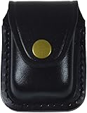 Leder-Gürteletui für Sturmfeuerzeug, Gürteltasche für Benzinfeuerzeug, schwarz mit Gürtelclip