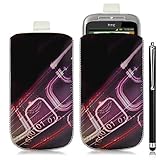 HF05 Schutzhülle für HTC Wildfire S mit Motiv HF07 + Eingabestift Luxe