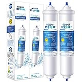 Wasserfilter Kühlschrank Ersatz für Samsung DA29-10105J DA29-10105J HAFEX/EXP, DA99-02131B, WSF-100, EF9603, HAIER LG Inline wasserfiter 2 Stück von GOLDEN ICEPURE RWF0300A