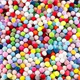 1100 Stück Mini Pompons Bunt, 10mm Bunte Pompons zum Basteln, Filzkugeln Bunt Klein, Pompoms zum Basteln für Kinder, Bunte Pompons für Ostern DIY Kreativen Handwerk Dekorationen