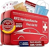 KURMÄRKER® Verbandskasten Auto 2023 inkl.2x med. Gesichtsmasken nach aktuellster DIN 13164 -TÜV geprüft und Made in Germany