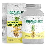 BROMELIFT® Bromelain 2500 GDU/g - 120 TABLETTEN | Bromelain Hochdosiert | 5,000 FIP high dose | Bromelain Kapseln, Detox Kur, mit Fenchel, Grüner Tee, Vegan