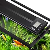 hygger Aquarium LED Beleuchtung,26W Vollspektrum Aquarium Beleuchtung mit LCD Einstellung, Sunrise Sunset Moon und DIY Modus, Einstellbare Timer Aquarium Licht mit 7 Farben für 46-61cm Aquarien