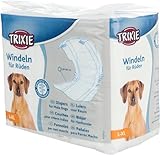 TRIXIE Windeln für Rüden - Größe L - XL - Taillenumfang: 60 - 80 cm - ideal für Inkontinenz und nach Operationen - 12 Stück - 23643