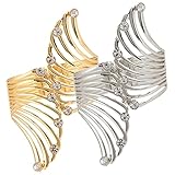 Ipetboom 2 Stück Metalldiamantarmband Öffnungsarmband öffnender Armreif Armreifen Schmuck für Armstulpen Armreif zum Öffnen Manschette Armband Armband für Frauen Women Armbänder Legierung