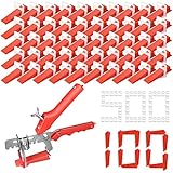 B-055-A 601-Teilige Fliesen Nivelliersystem Mit Fliesenzange Set 500-Teiligen Zuglaschen 2mm Und 100-Teiligen Fliesen Keile Und 1 Fliesen Nivelliersystem Zange Für Wand Boden Werkzeugset