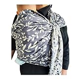 Shabany® - Ring Sling Tragetuch - 100% Bio Baumwolle - Babybauchtrage für Neugeborene Kleinkinder bis 15 KG - inkl. Baby Wrap Carrier Anleitung - silber (elegant)