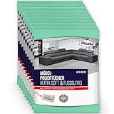 Filzada® 10x Premium Möbel Poliertuch - Garantiert fusselfrei bei Trocken- & Nassreinigung - 200 GSM in 40 x 40 cm (grün)
