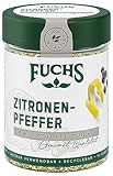 Fuchs Gewürze - Zitronenpfeffer Gewürz - Gewürrzubereitung für Lachs, Zander und Kabeljau - natürliche Zutaten - 75 g in wiederverwendbarer, recyclebarer Dose