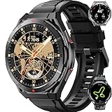 GPS Smartwatch Herren mit 560 mAh,1.43'' Amoled Display, 150+ Sportmodi, 5ATM Wasserdicht,Kompass/Barometerdruck/Höhenmesser, Fitnessuhr Herren, 24/7 Herzfrequenz,SpO2,Schlafmonitor für Android iOS